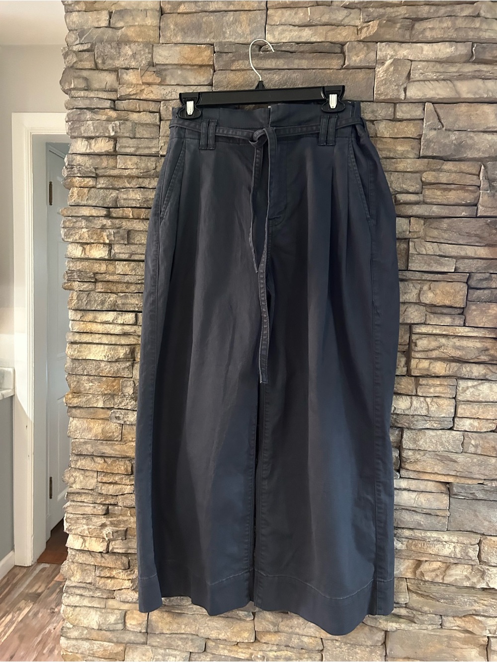 American Eagle Womens Pants High Rise Baggy Wide Leg Dark Gray 4 New